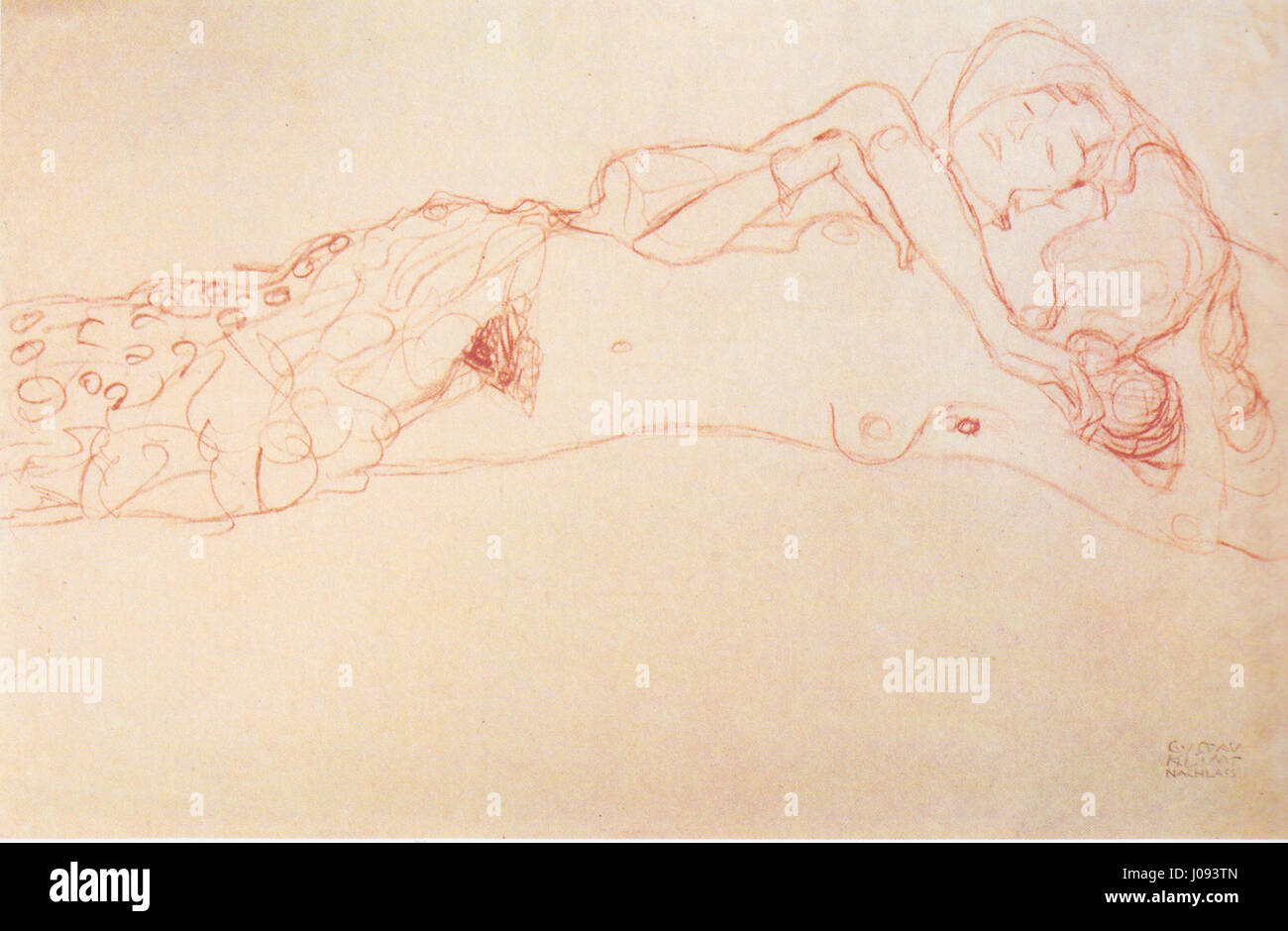 Gustav Klimt - Zwei auf dem Rücken liegende Akte - ca1906 Foto Stock