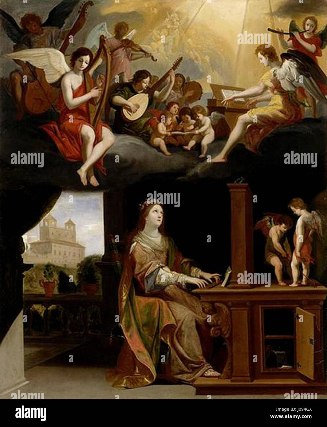 Il dipinto di Jacques Stella ospitato al Musée des Beaux-Arts di Rennes è un bell'esempio di arte barocca francese del XVII secolo. È caratterizzato da una composizione serena e dettagliata, che si concentra sul gioco di luci e ombre tipico dello stile dell'artista. Foto Stock