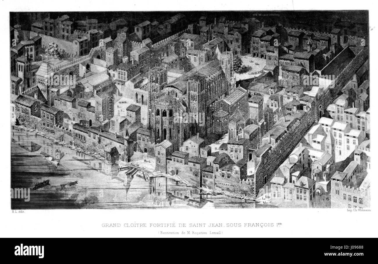 In questo volume del 1908, Martin esplora la storia delle chiese e delle cappelle di Lione, fornendo resoconti dettagliati e illustrazioni dell'architettura religiosa e del suo ruolo nella vita culturale e spirituale della città. Foto Stock