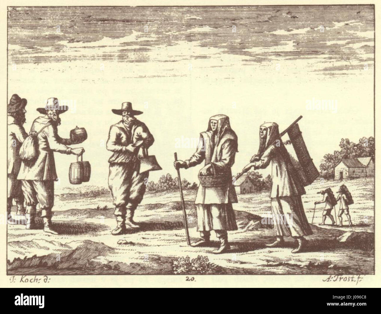 DAS Werk 'Kočevci' von Johann Weichard von Valvasor stellt die Region Kočevje (Gottschee) a Slowenien dar. Valvasor War ein slowenischer Adliger und Polyhistor des 17. Jahrhunderts, bekannt für Seine detaillierten Beschreibungen der slowenischen Regionen. Foto Stock
