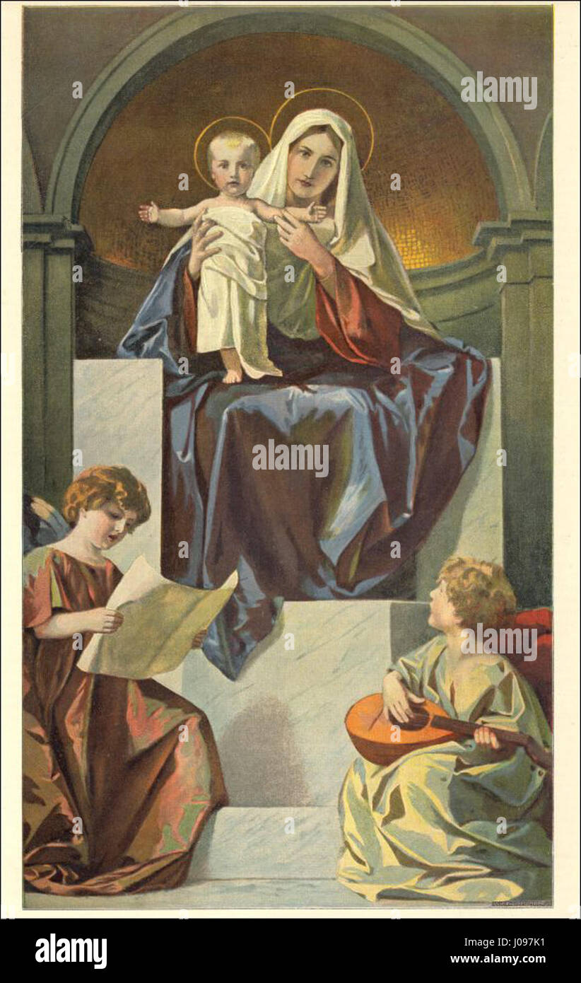 'Salvator Mundi Druck' è una riproduzione della famosa pala d'altare 'Salvator Mundi' dopo Fugels' a Oberzell. L'opera raffigura Cristo con la sua mano alzata in benedizione, mostrando un tema religioso tradizionale con particolare attenzione alla rappresentazione divina. Foto Stock