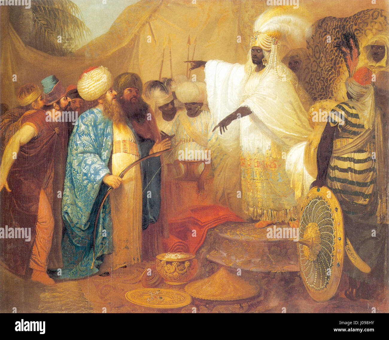 Questo dipinto di Smuglewicz raffigura inviati persiani alla corte del re etiope, catturando un incontro diplomatico tra due culture distinte. Foto Stock