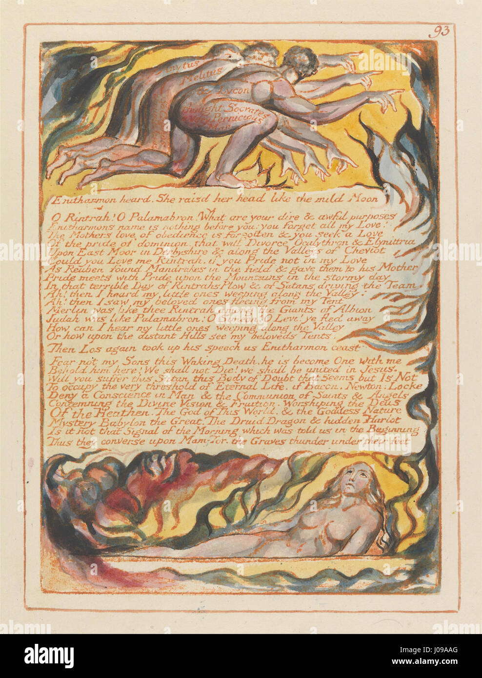 William Blake - Gerusalemme, la piastra 93, Enitharmon sentito.... - Foto Stock