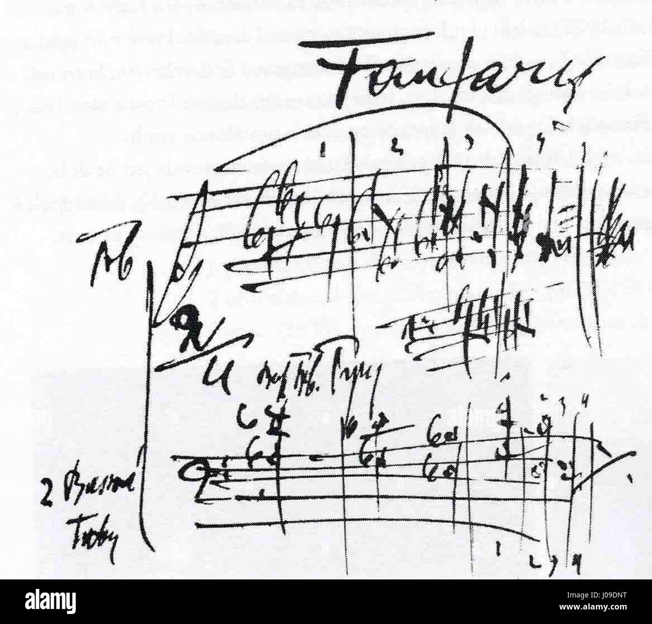 Le fanfare della Sinfonietta, Janáček autografo del cliente. Foto Stock