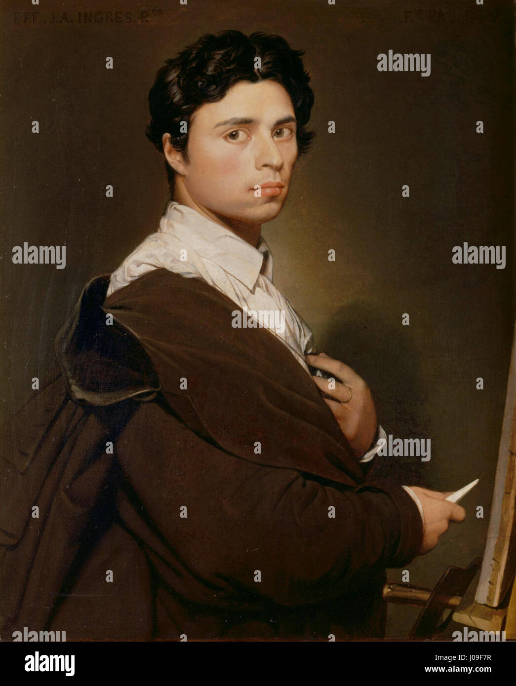 Jean-Auguste-Dominique Ingres - Autoportrait à vingt-quatre ans - Foto Stock