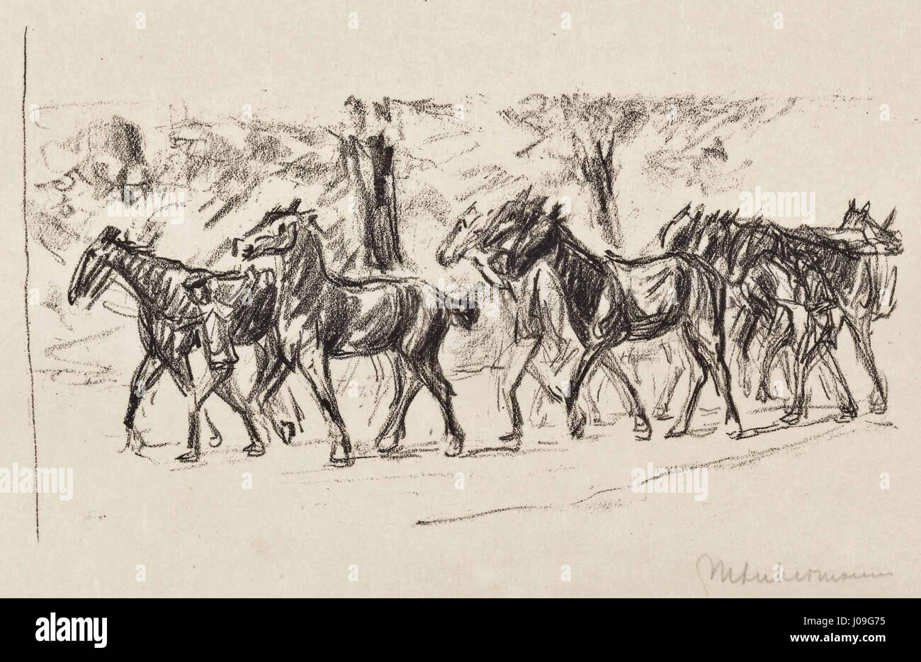 Max Liebermann Geführte Pferde 1915 Foto Stock