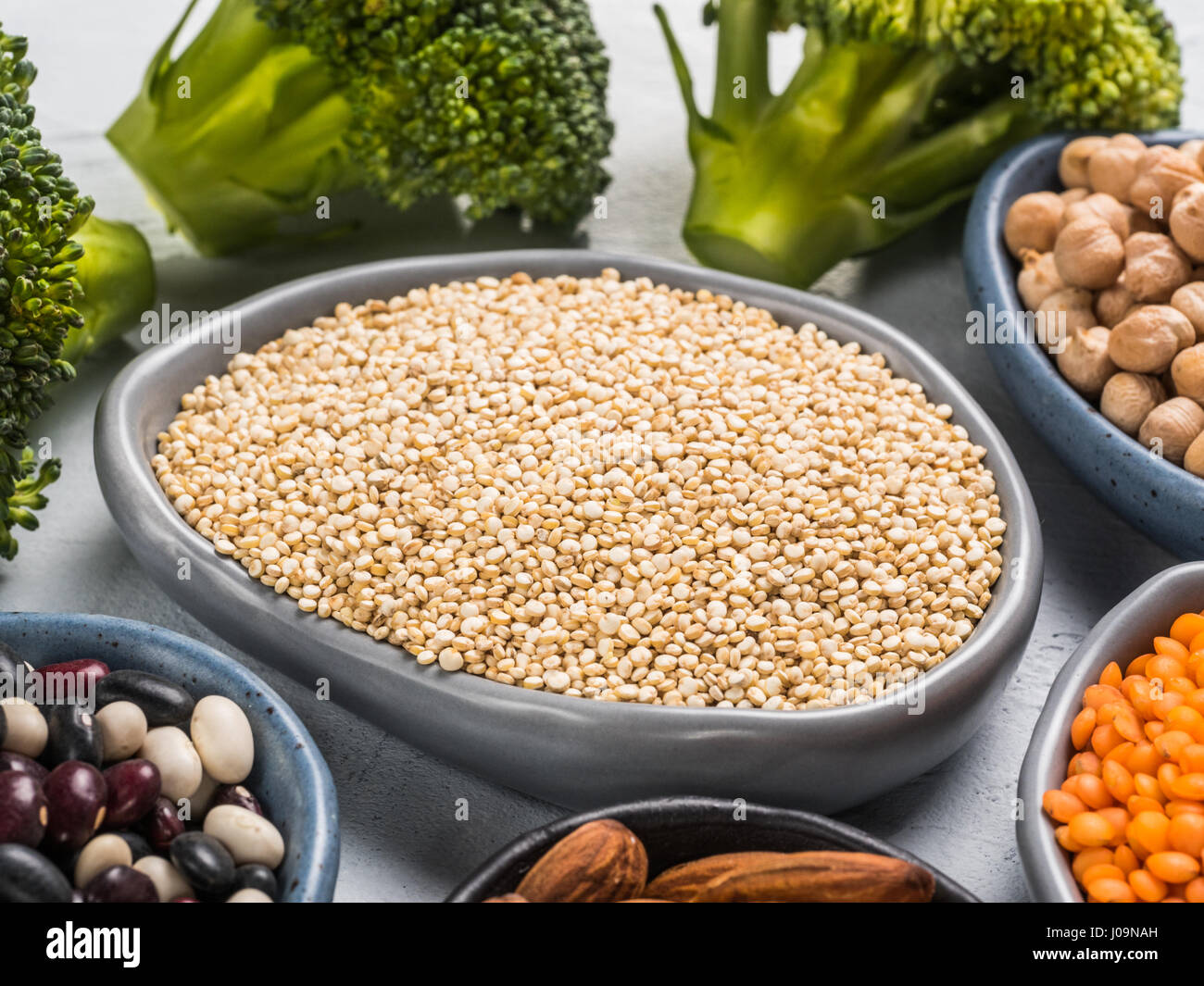 La quinoa e altri vagan fonti di proteina Foto Stock