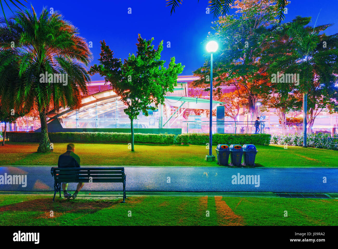 Scena notturna del Parco Chatuchak a Bangkok Foto Stock