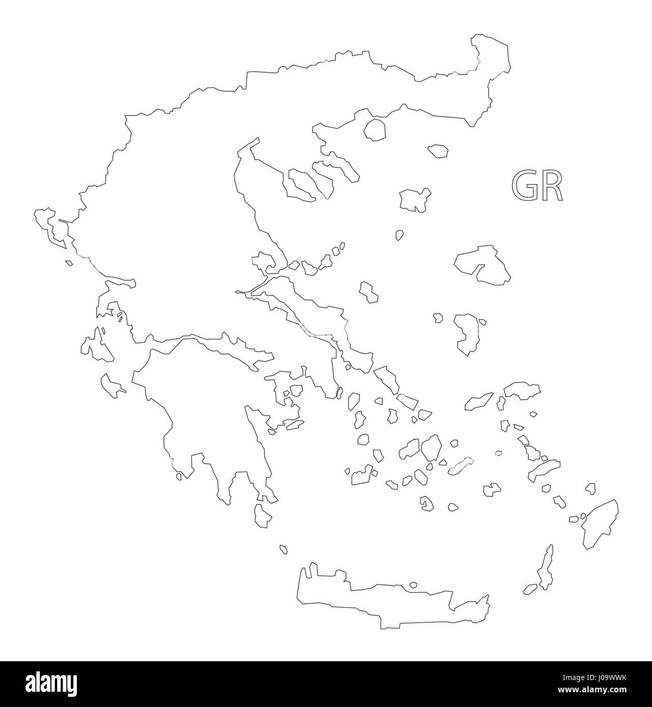 Grecia delineano silhouette illustrazione della mappa Illustrazione Vettoriale