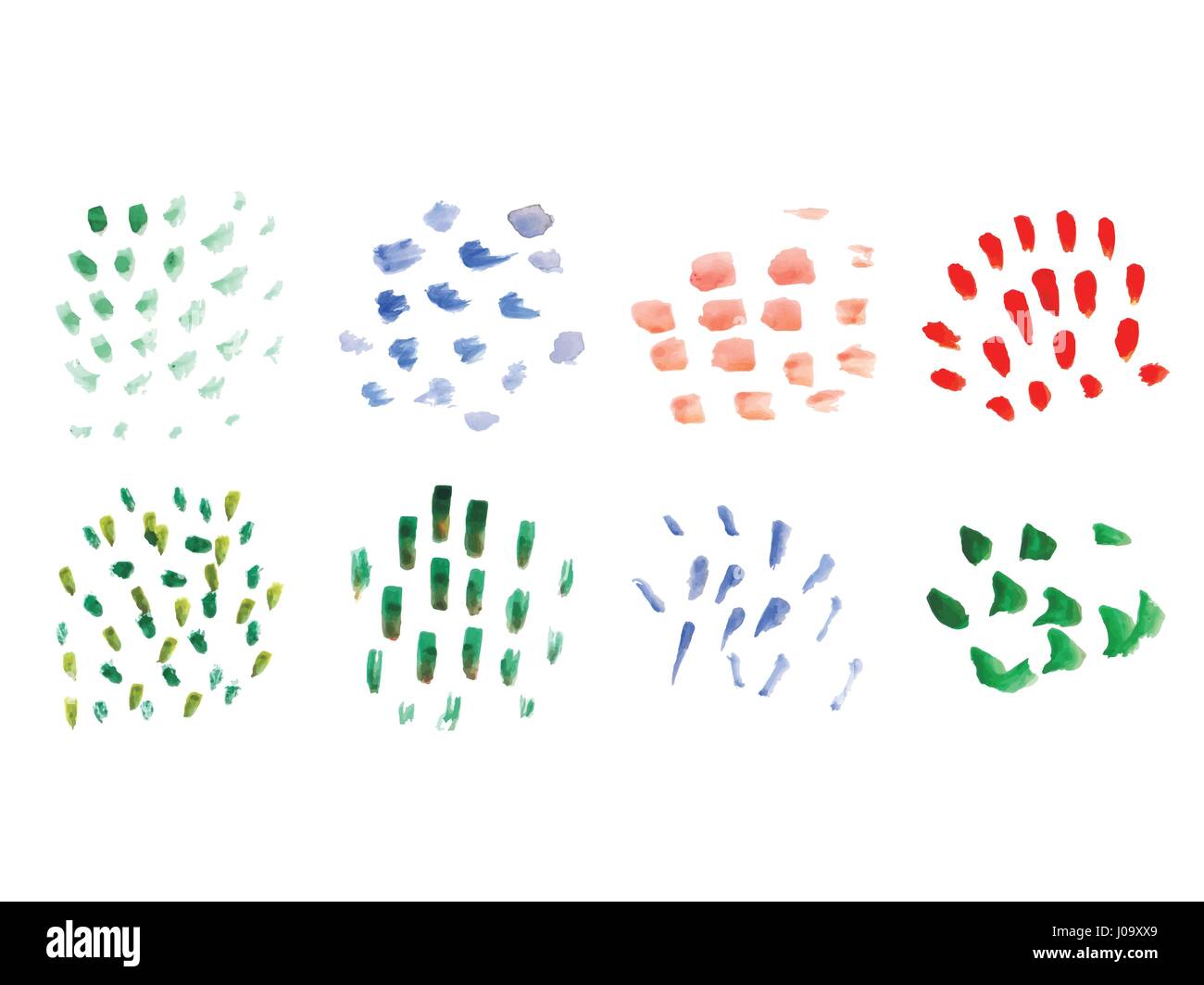 Set di vettore di vari tratti di vernice e schizzi Illustrazione Vettoriale