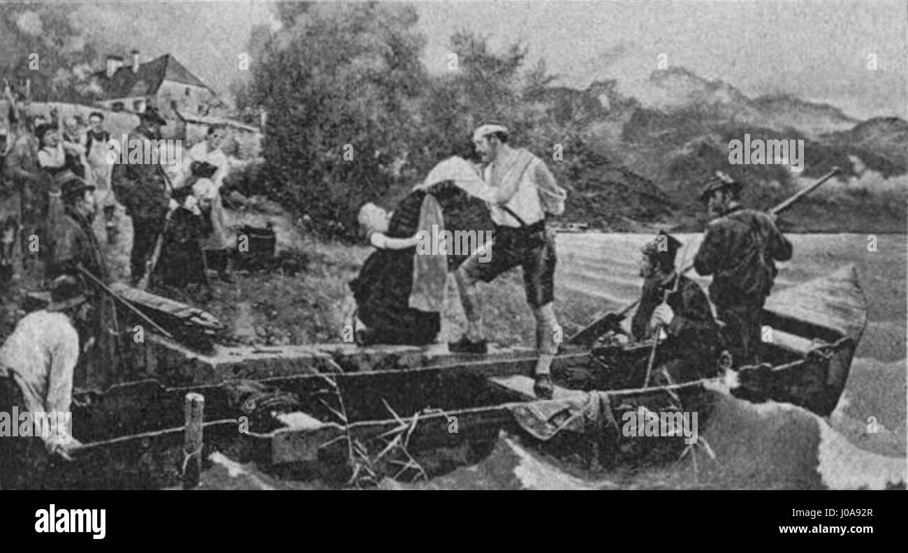 Il "Glaspalast München 1891" si riferisce alla sala espositiva costruita a Monaco per l'esposizione internazionale d'arte del 1891. Conosciuta per la sua architettura in vetro, simboleggiava un approccio progressista al design durante la fine del XIX secolo. Foto Stock