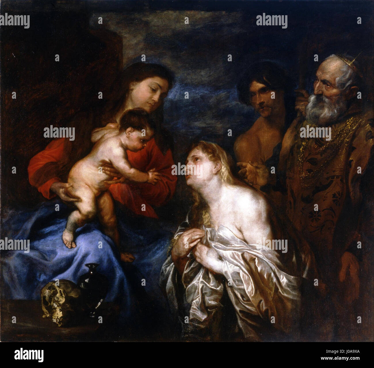 Anton van Dyck - La Virgen y el Niño con los pecadores arrepentidos - Foto Stock