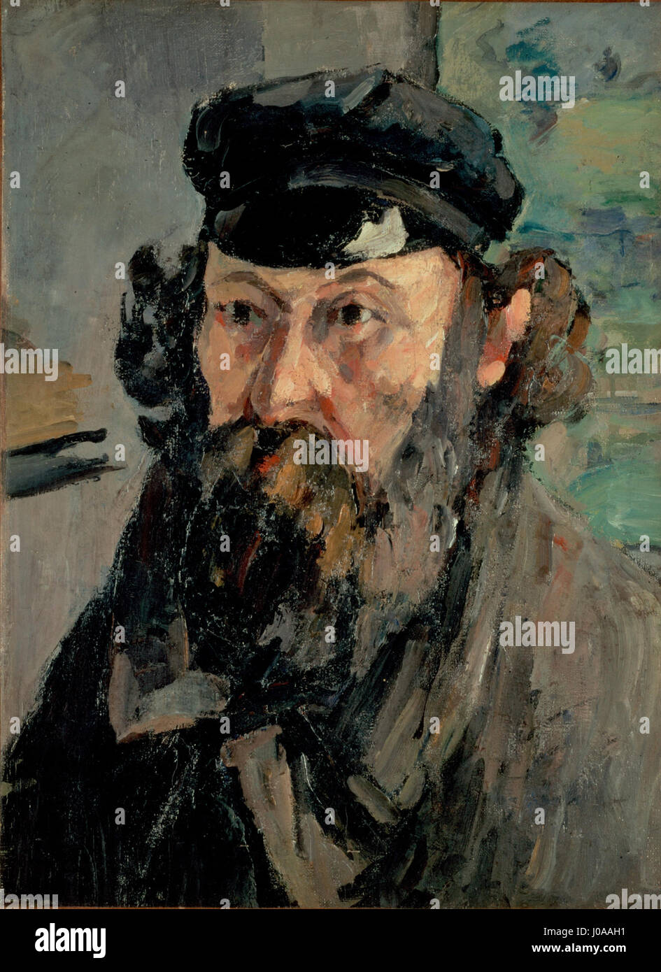 Paul Cézanne - Autoportrait en casquette (c.1872) Foto Stock