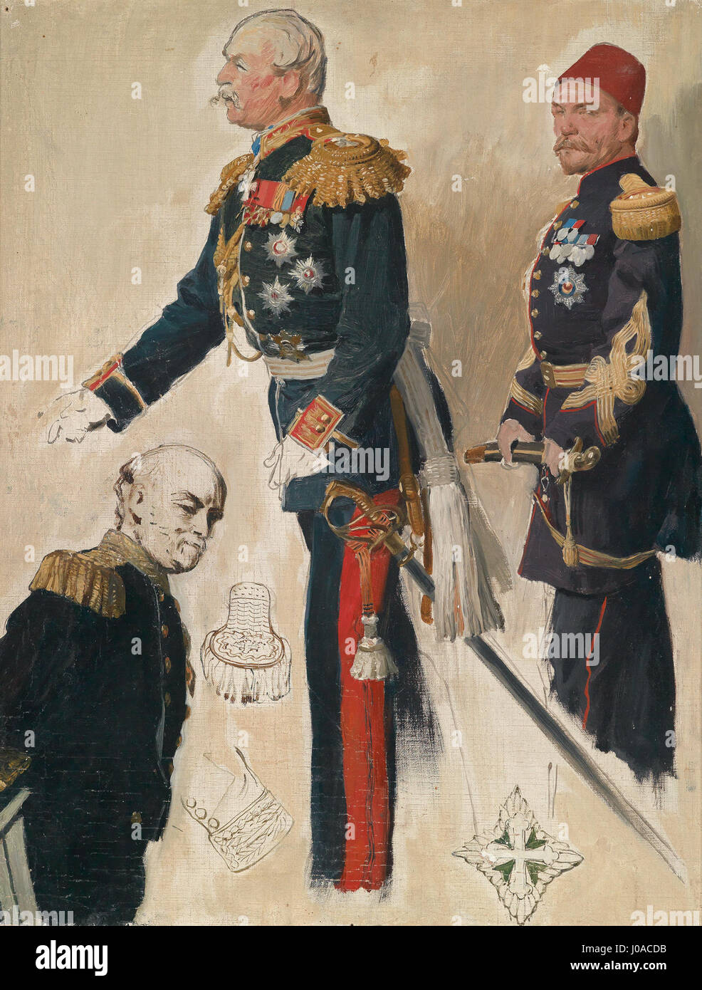 *Berliner Kongress (1878) Skizze* (Berlin Congress 1878 Sketch) di Anton von Werner cattura l'atmosfera del Congresso di Berlino del 1878. Lo schizzo riflette il significato politico e le tensioni diplomatiche che circondano il congresso. Foto Stock