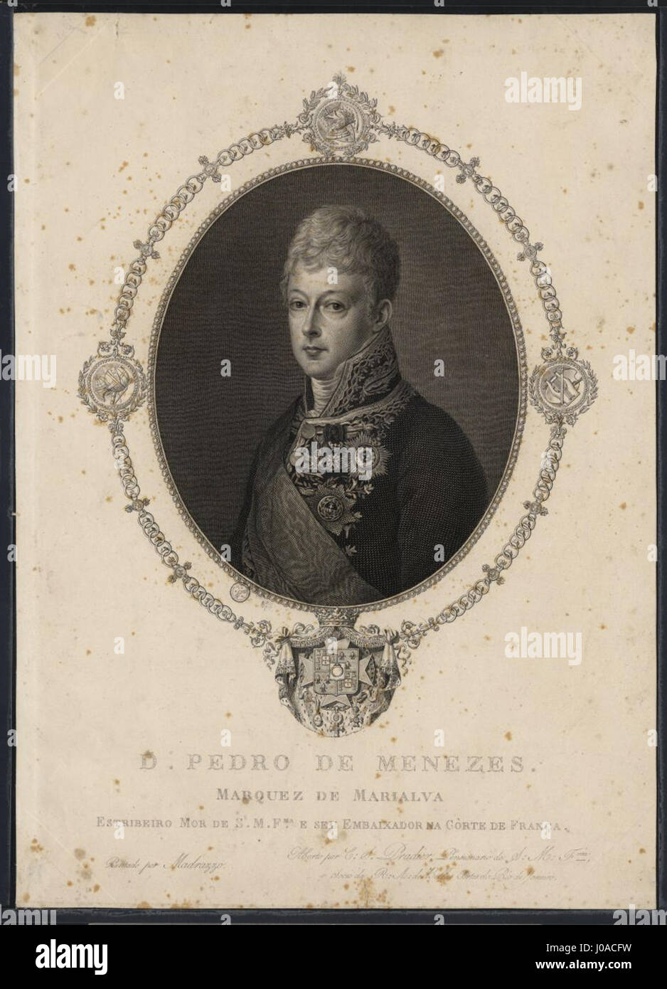 D. Pedro José Joaquim Vito de Meneses Coutinho da Charles Simon Pradier circa 1819 Foto Stock