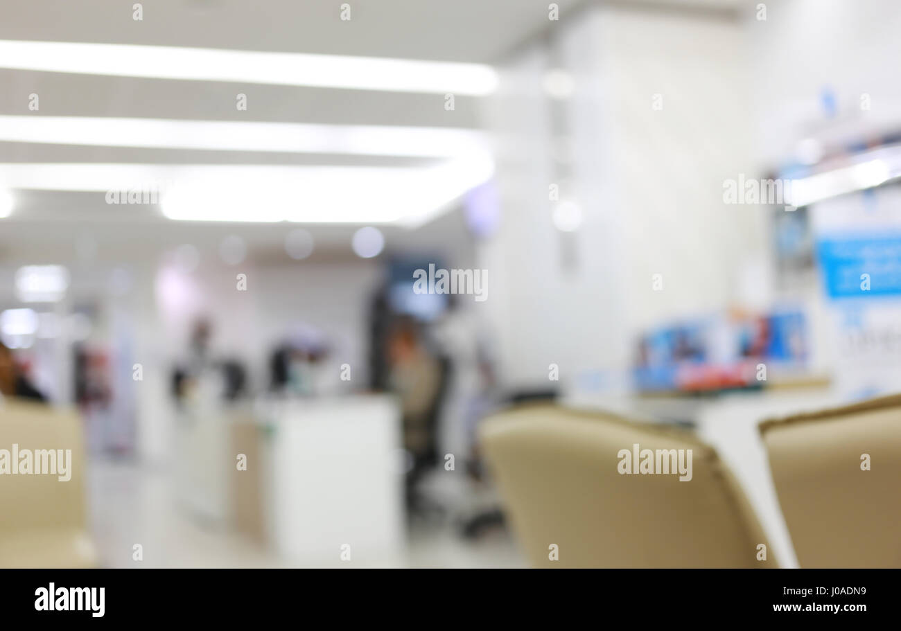 Immagine di sfondo di un ospedale per la sfocatura sullo sfondo di progettazione di lavoro o presentazione. Foto Stock