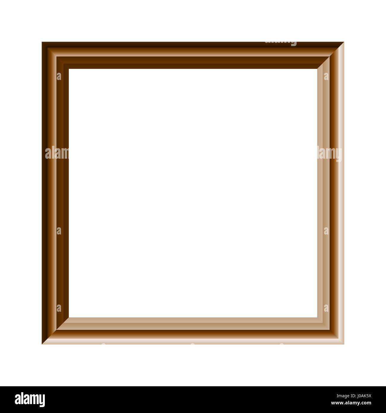 Photo frame di colore marrone vintage isolati su sfondo bianco per il design. Foto Stock