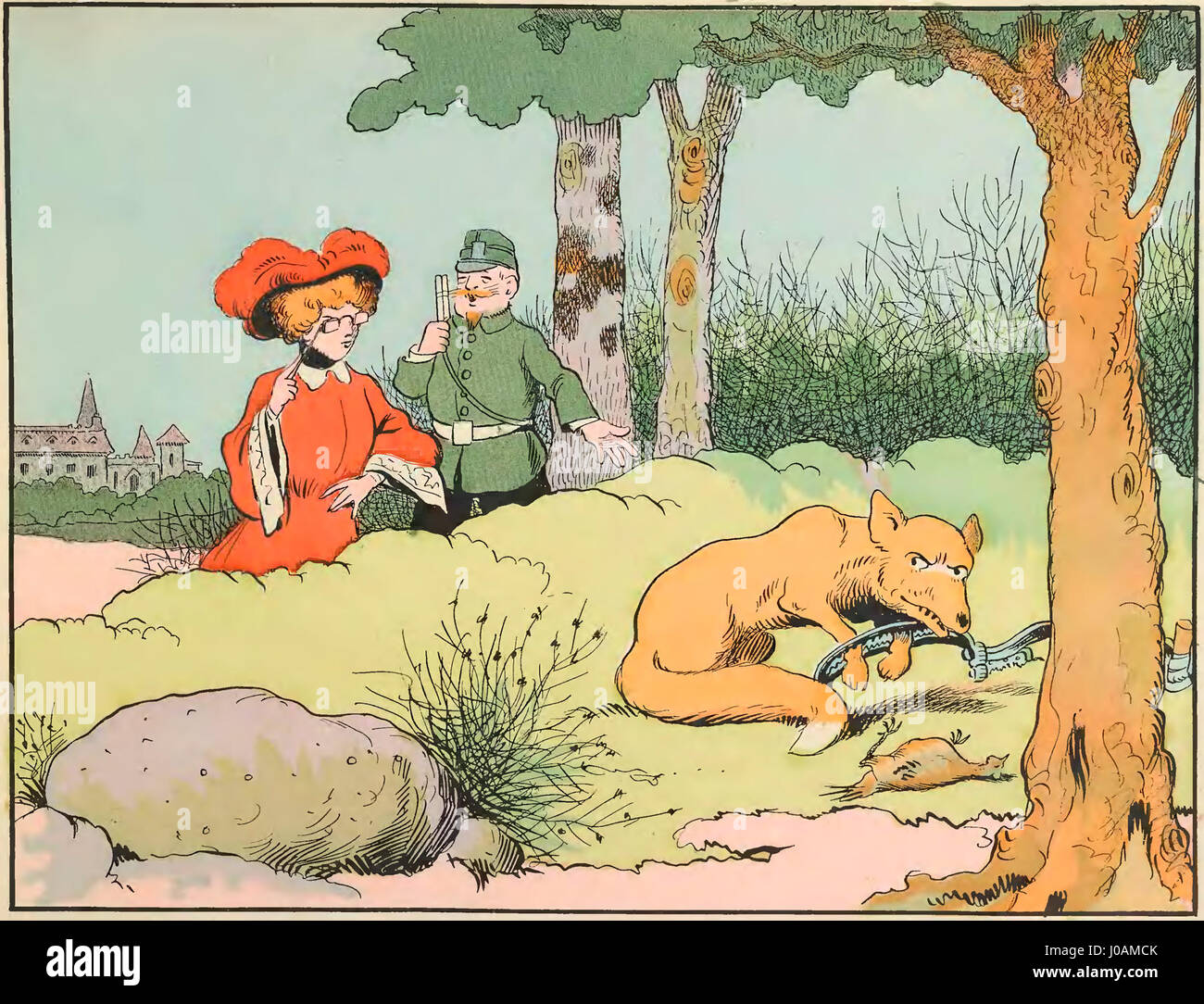 "Les Petites Misères de la vie des animaux" di Rabier, pubblicato da Garnier, descrive umoristicamente le lotte quotidiane e le sfide affrontate dagli animali, usando l'illustrazione per commentare la vita del regno animale. Foto Stock