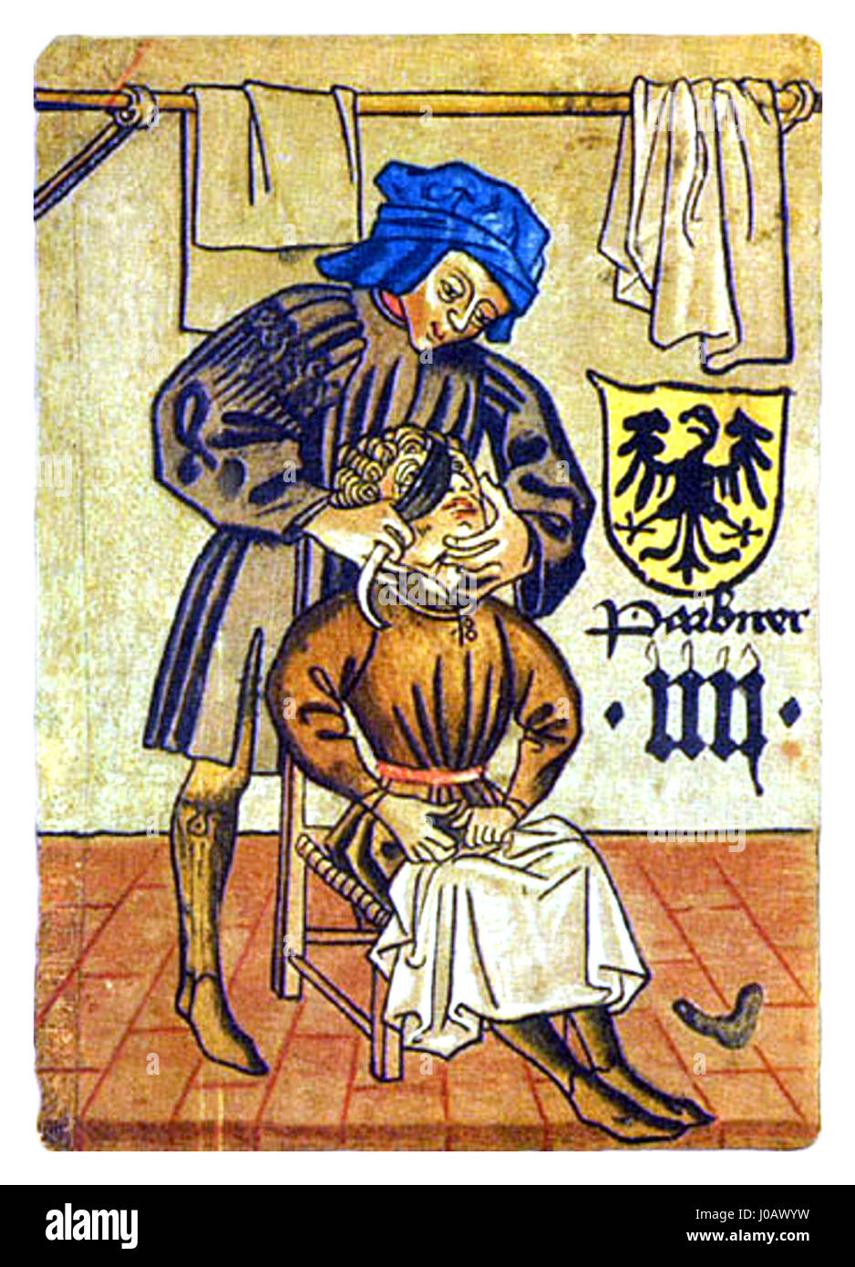 "Hofämterspiel" (Court Office Play) dalla Germania, parte della serie IIII Parbirer, rappresenta una rappresentazione o un'opera tradizionale tedesca di corte. Questa opera d'arte storica riflette le pratiche culturali e le tradizioni teatrali tedesche. Foto Stock