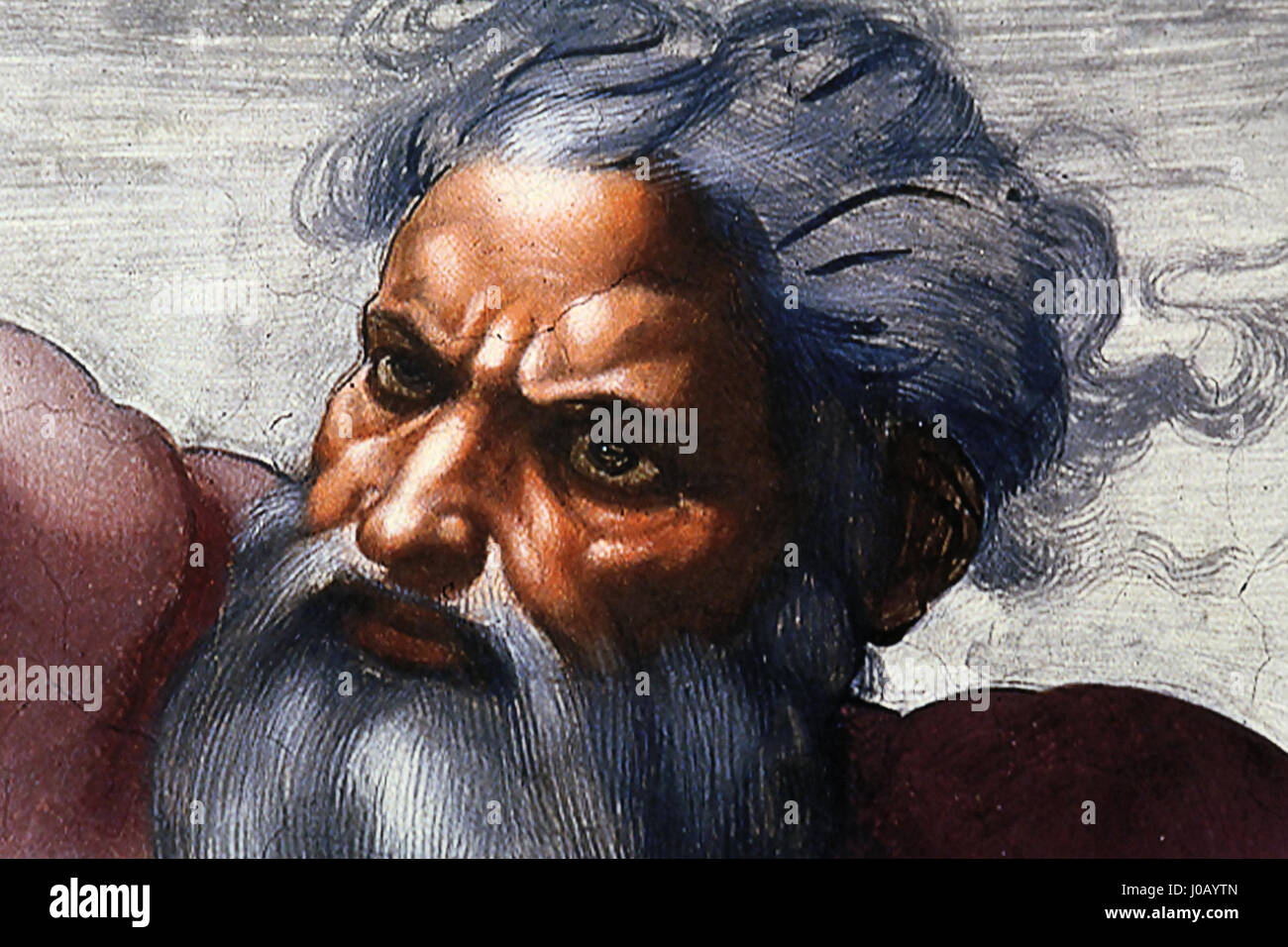 Il progetto «Gasometer Oberhausen - Der schöne Schein» prevede una mostra coinvolgente di installazioni artistiche su larga scala. Un pezzo della serie, ispirato al soffitto della Cappella Sistina, ricrea la creazione del Sole, della Luna e dei pianeti, mescolando l'arte classica con la moderna architettura industriale. Foto Stock