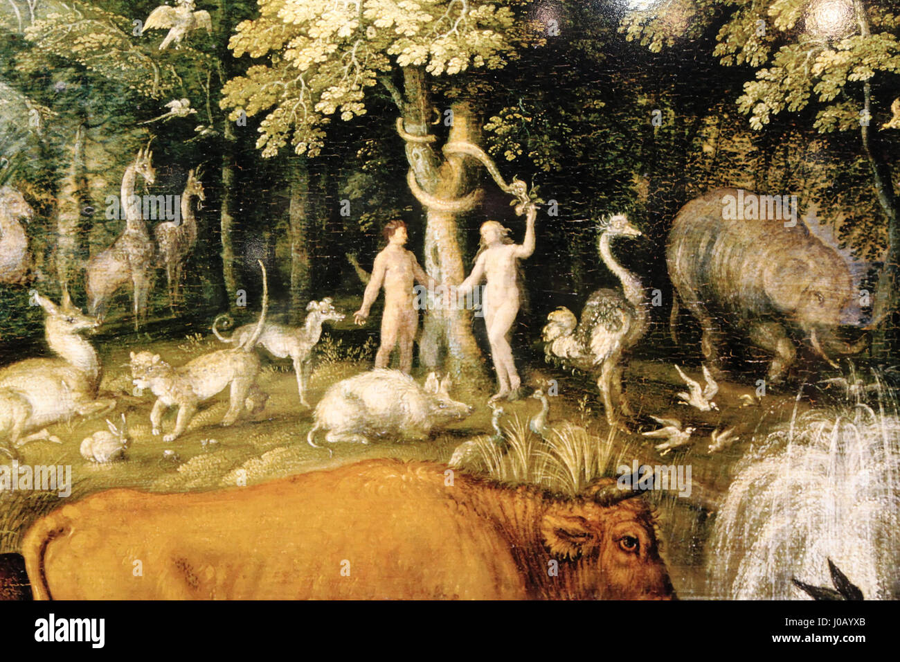 La mostra "Der schöne Schein - il Paradiso" al Gasometer di Oberhausen presenta una moderna interpretazione artistica del paradiso. L'opera è una spettacolare esplorazione visiva del concetto di bellezza e paesaggi idealizzati, combinando arte contemporanea con spazio architettonico. Foto Stock