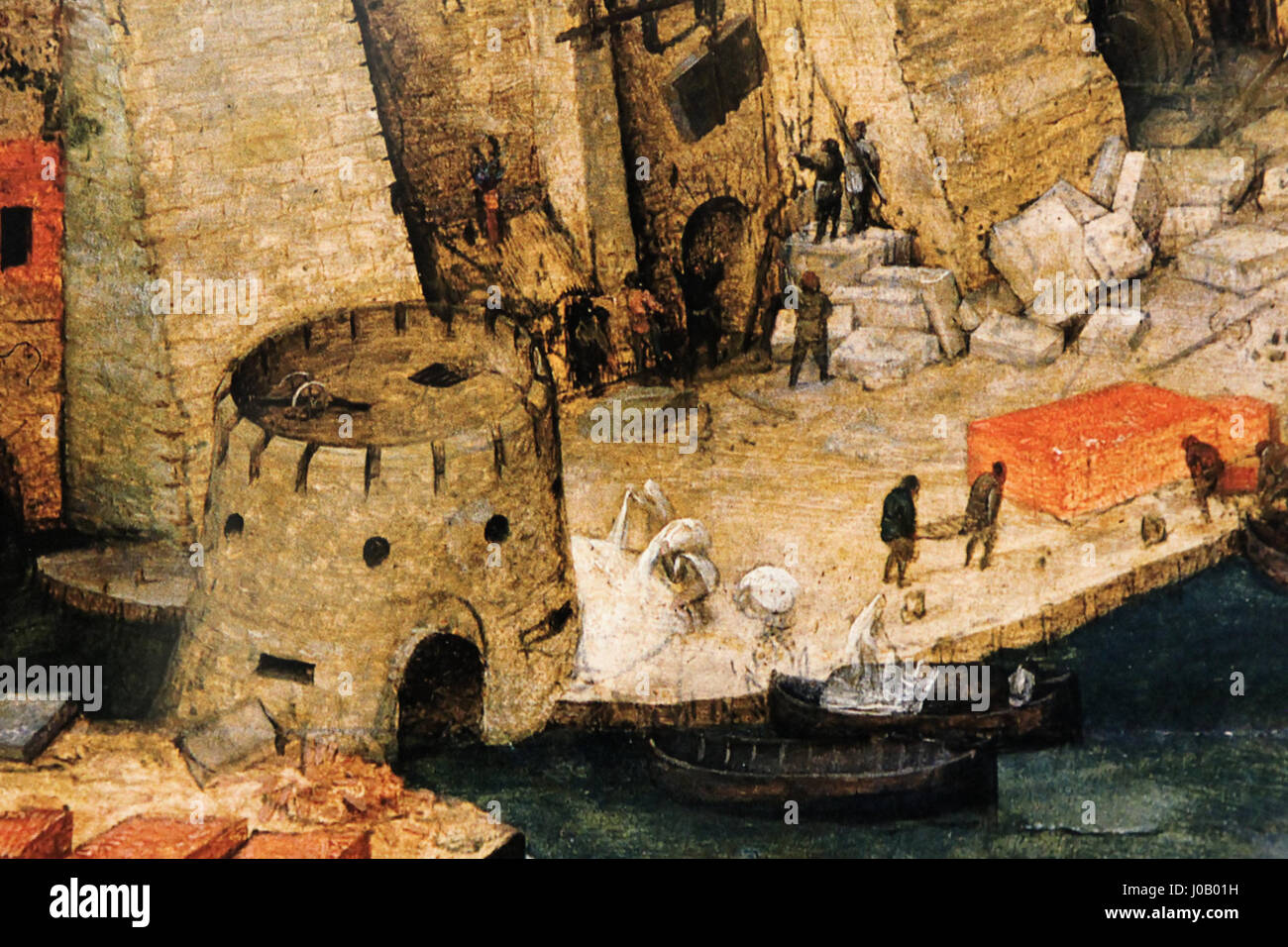 Il Gasometro di Oberhausen presenta una mostra intitolata "Der schöne Schein", che include una versione di "la Torre di Babele" di Bruegel. Questo display offre un'interpretazione moderna del capolavoro di Bruegel, che unisce tecnologia contemporanea e arte classica. Il Gasometer è un ex detentore di gas industriale ora riutilizzato come spazio espositivo a Oberhausen, in Germania. Foto Stock