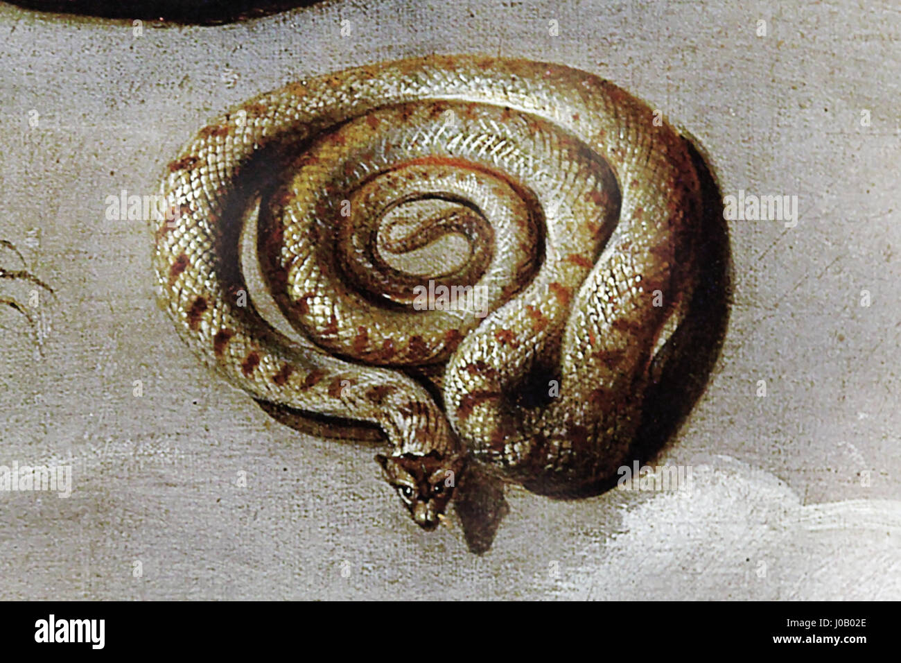 Il "Gasometro" di Oberhausen presenta "Der schöne Schein - il capo della Medusa", una drammatica installazione moderna ispirata al dipinto iconico di Medusa di Peter Paul Rubens. L'opera contrasta il soggetto classico con l'interpretazione artistica contemporanea, creando un'esperienza visiva emotiva e coinvolgente. Foto Stock