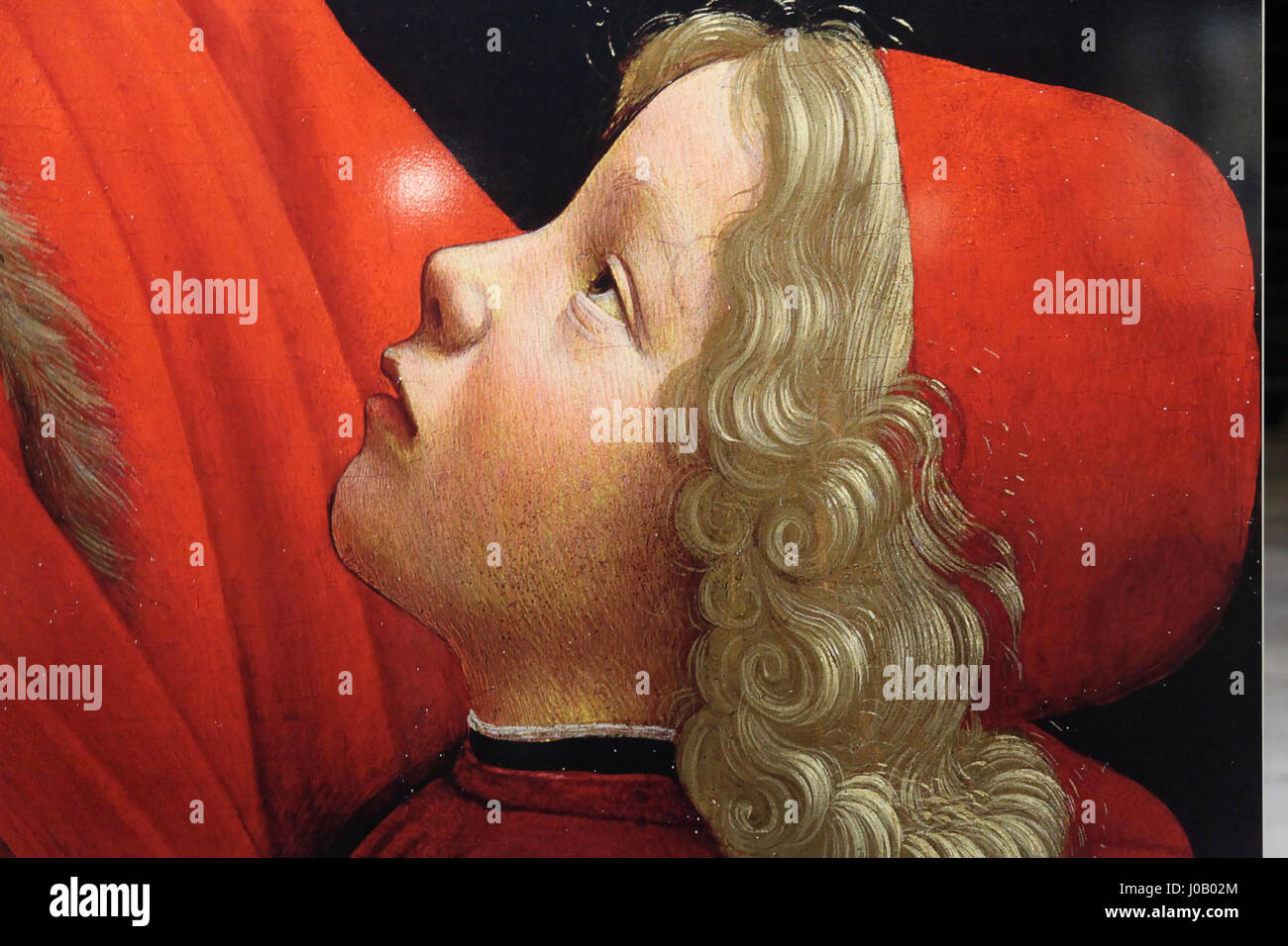 L'installazione "Der schöne Schein" a Oberhausen presenta una moderna interpretazione del famoso dipinto "Vecchio e nipote" di Domenico Ghirlandaio. L'installazione combina arte classica e moderna, utilizzando il Gasometer come ambientazione drammatica. Foto Stock