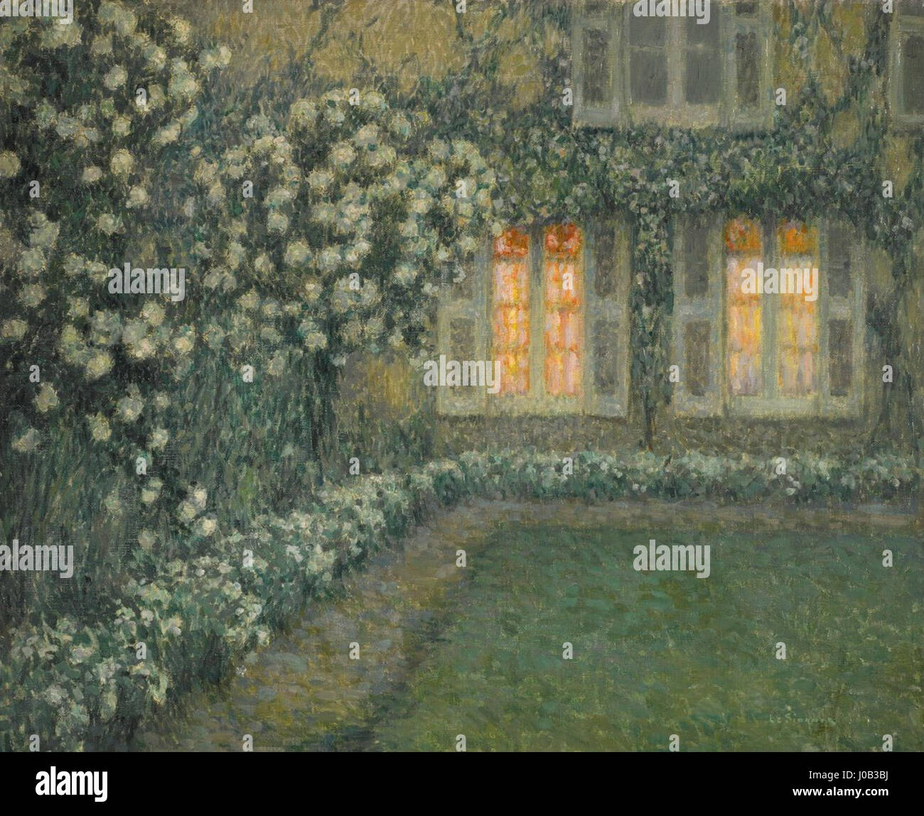 "Le Jardin Blanc au Crépuscule' da Henri Le Sidaner, 1924 Foto Stock