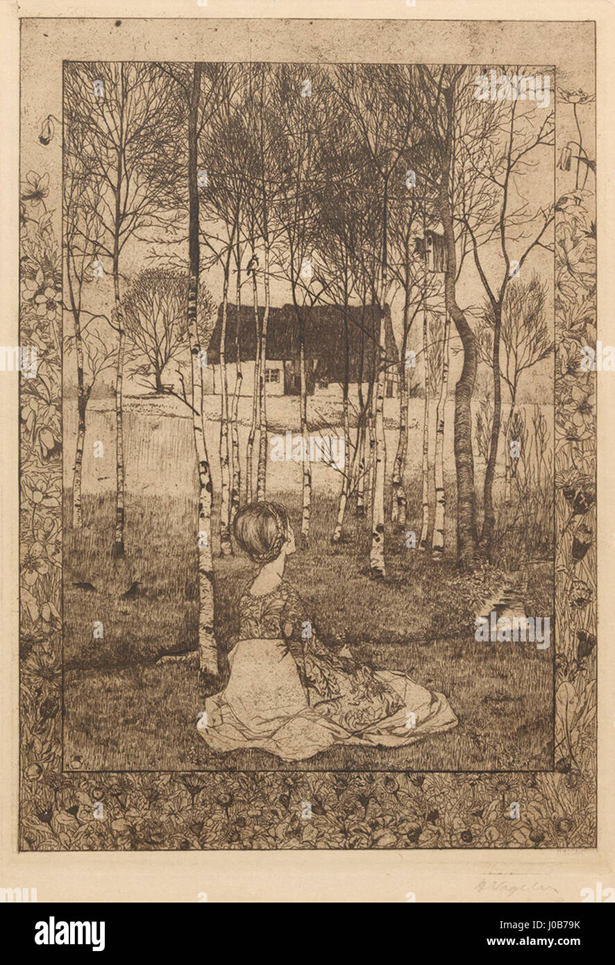 Heinrich Vogeler Frühling 1897 etching Foto Stock