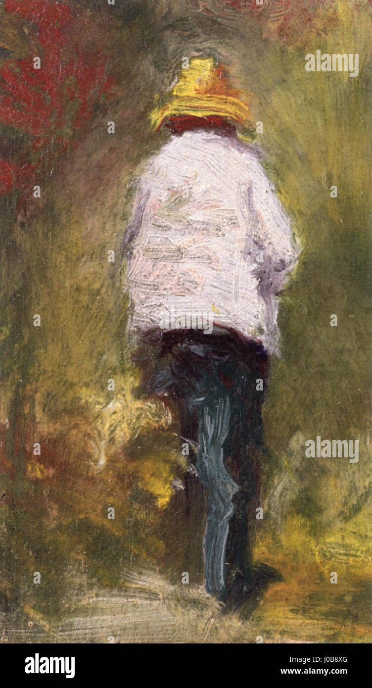 Il dipinto di Émile Bernard del 1887 mostra Vincent van Gogh che si dirige verso il suo motivo pittorico ad Asnières, raffigurando un momento chiave nella loro collaborazione artistica condivisa durante il loro periodo in Francia. Foto Stock