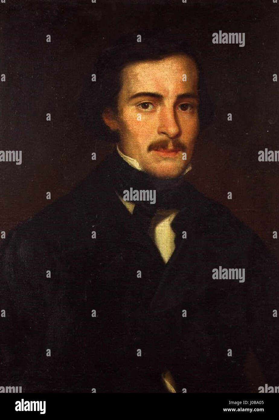 Il ritratto di Nicolae Bălcescu di Constantin Daniel Rosenthal raffigura il rivoluzionario e storico rumeno. Bălcescu è mostrato in una posa dignitosa, incarnando il suo ruolo nella lotta del XIX secolo per l'indipendenza nazionale e la riforma sociale in Romania. Foto Stock