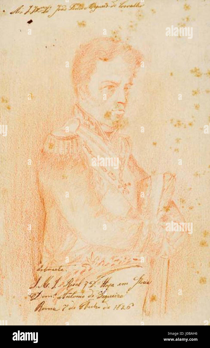 Rei João VI (7 Outubro 1826), sanguigna su carta - Domingos António Sequeira Foto Stock
