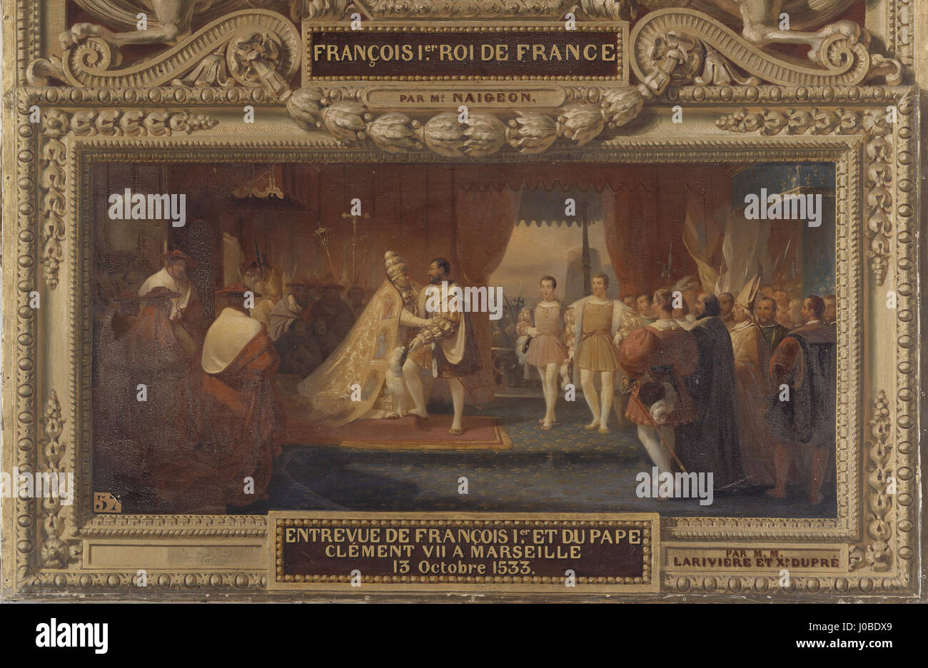 Incontro di Francesco I con il Papa Clemente VII E28093 Larivière et Dupré E28093 Versailles Foto Stock