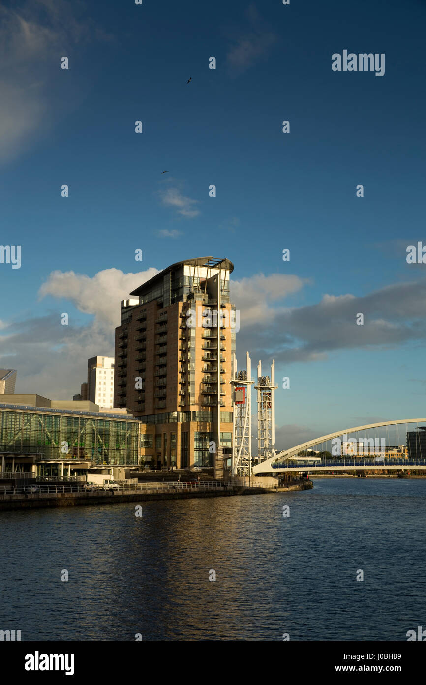 North Bay, Salford Quays inc Lowry, BBC, Media City etc Foto Stock