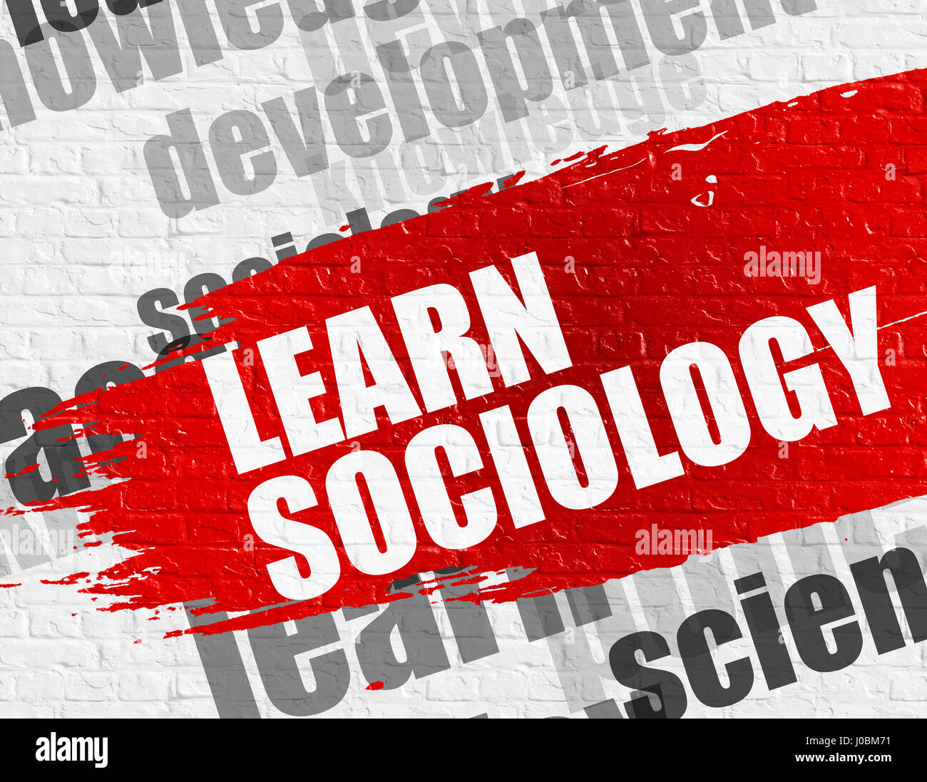Per saperne di sociologia sul muro bianco. Foto Stock