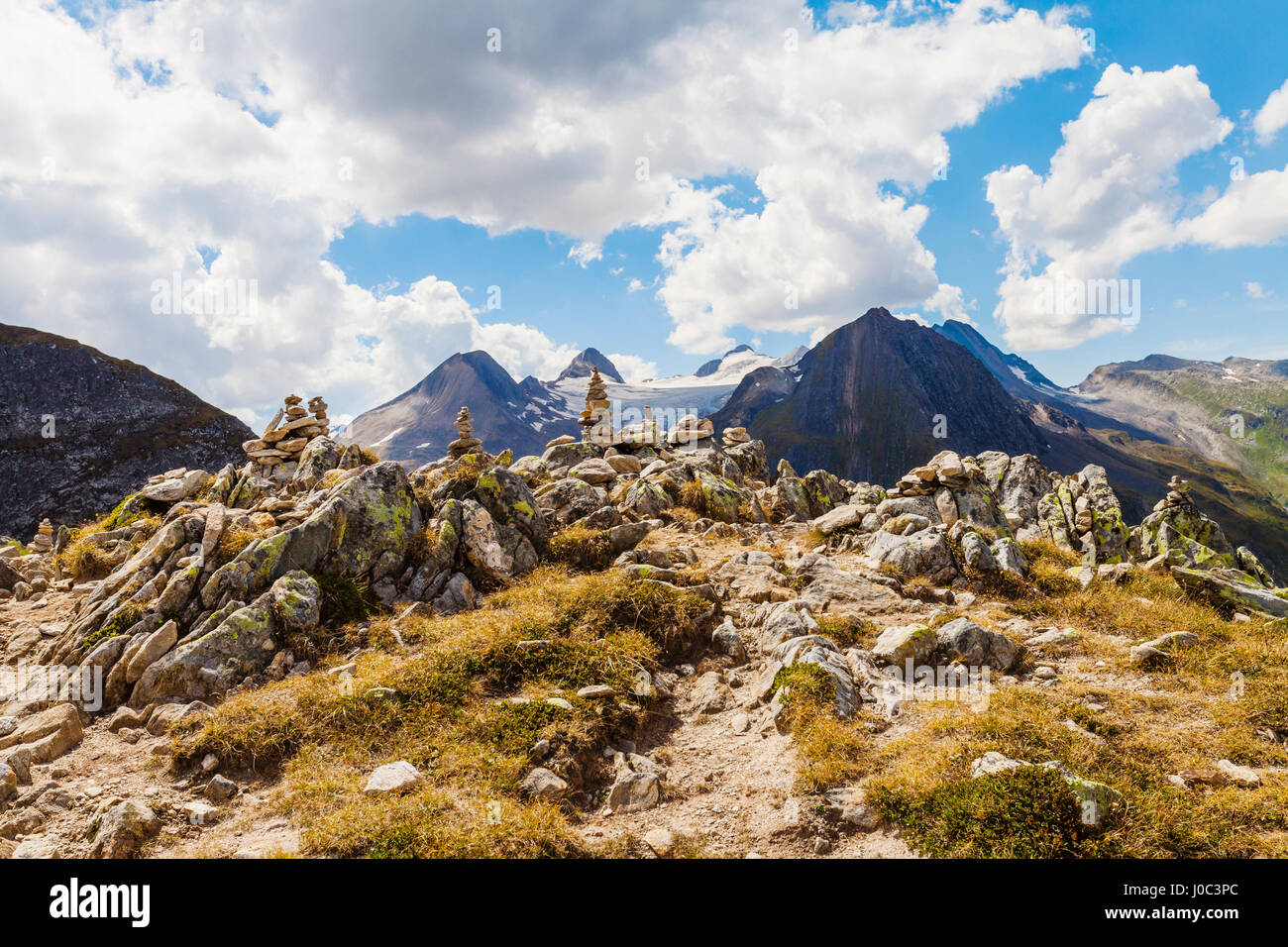 Pila di rocce in montagna, Santa Caterina Valfurva, Bormio, Italia Foto Stock