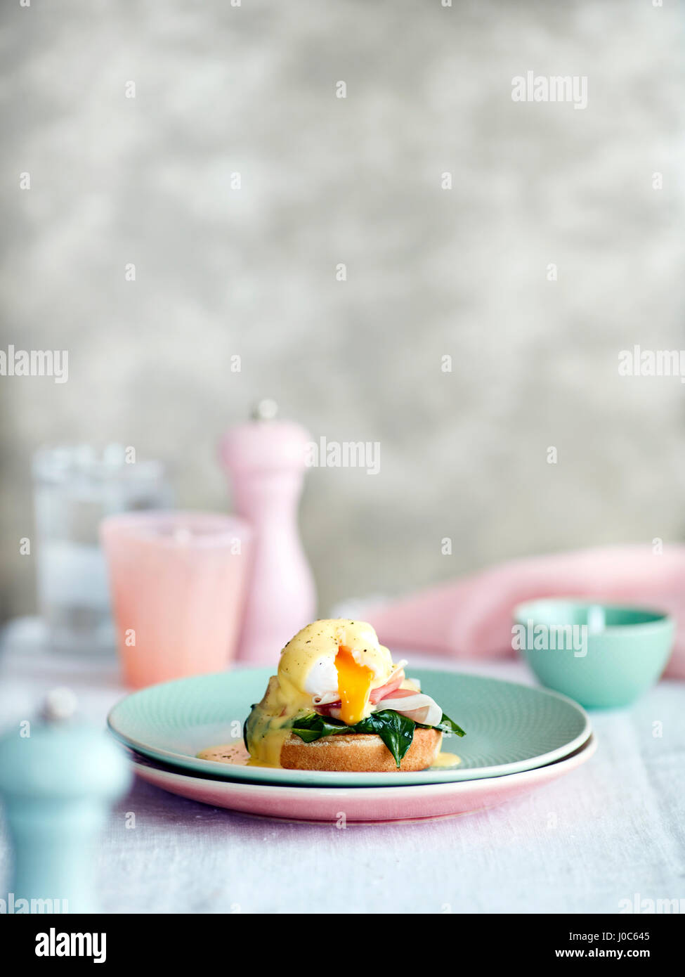 Uova Benedict brunch Foto Stock
