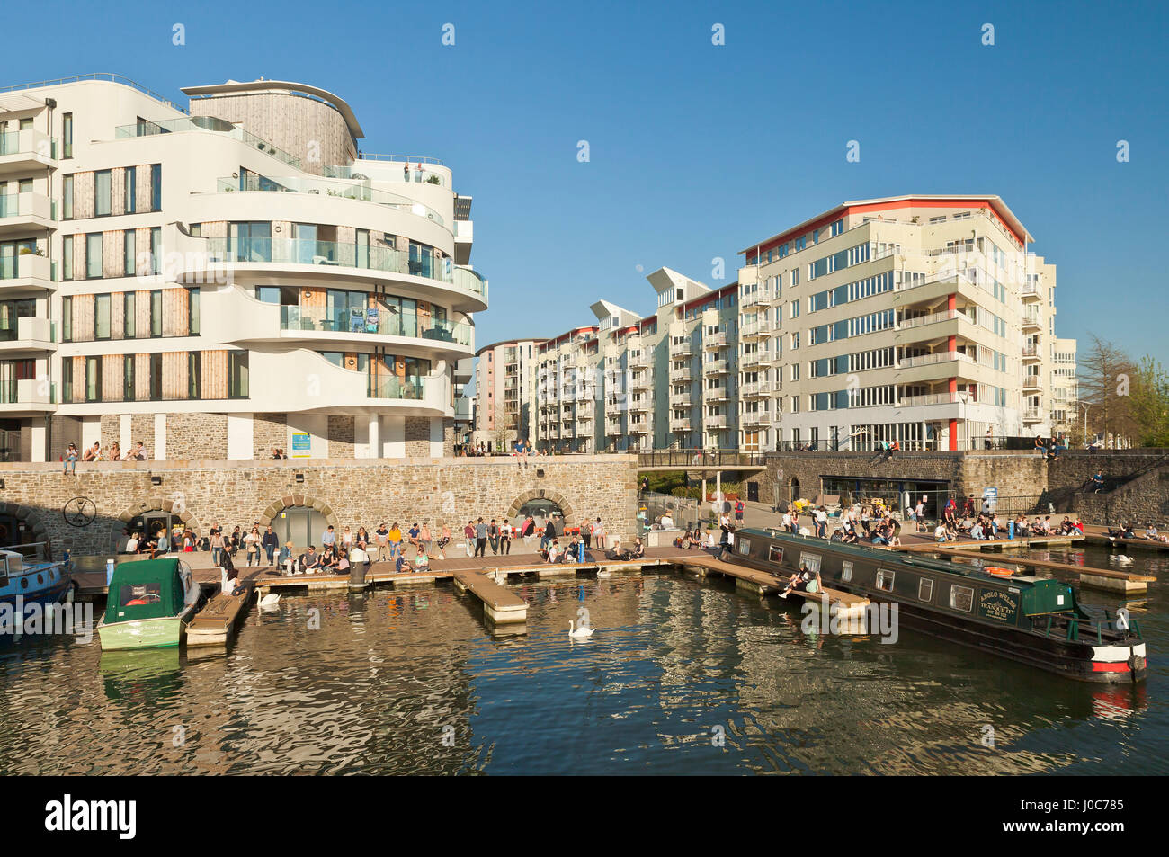 Il porto di Bristol, ingresso e Millennium Promenade, Invicta appartamenti. Foto Stock