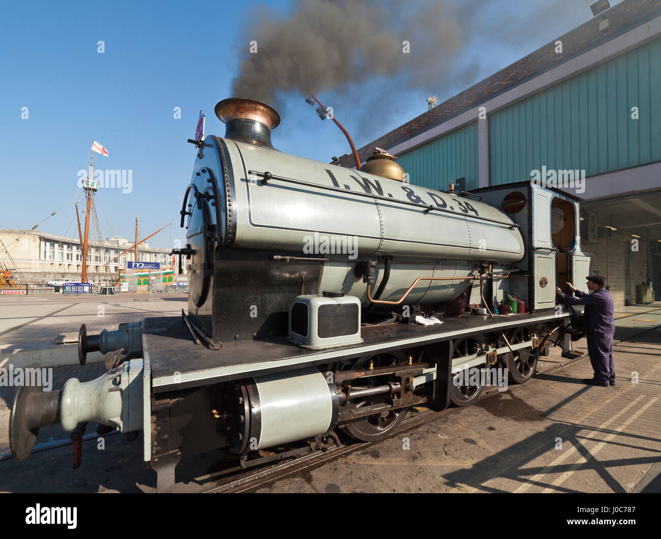 Treno a vapore motore, porto di Bristol. Foto Stock