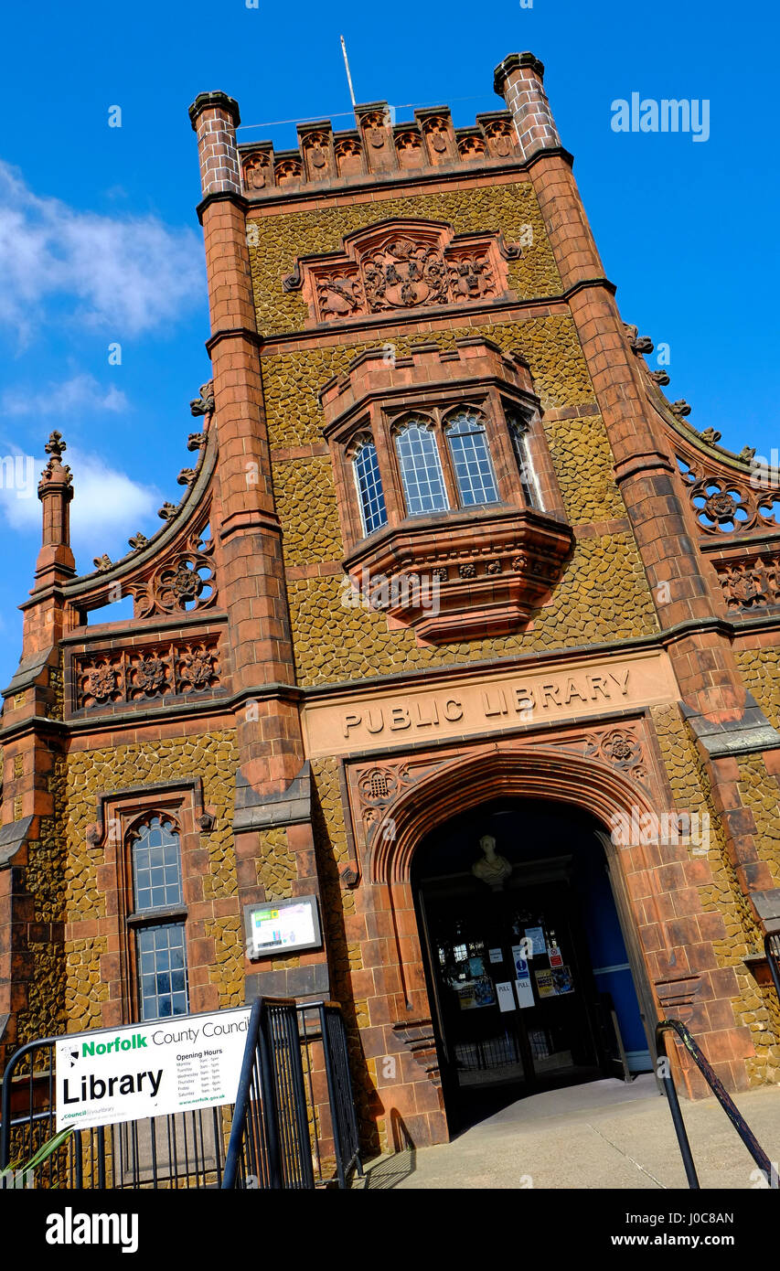 Biblioteca pubblica edificio, King's Lynn, west Norfolk, Inghilterra Foto Stock