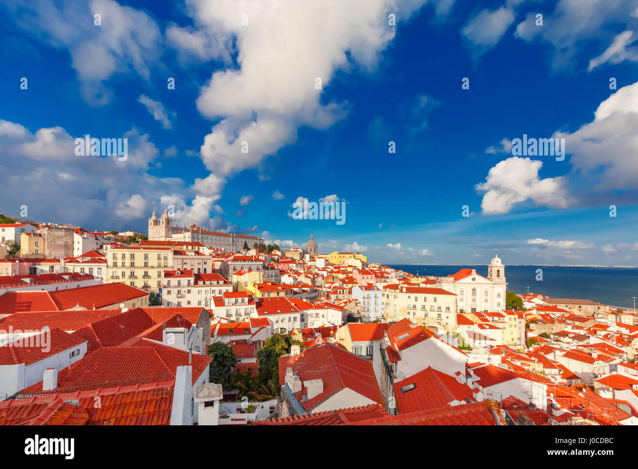 Alfama di notte, Lisbona, Portogallo Foto Stock