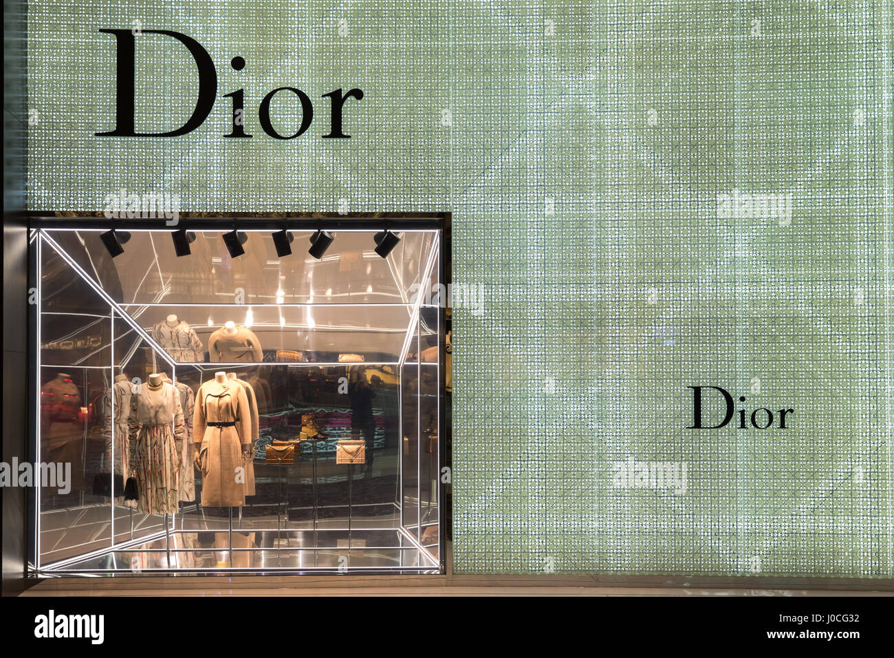 La Dior store nel centro commerciale di Dubai Foto Stock