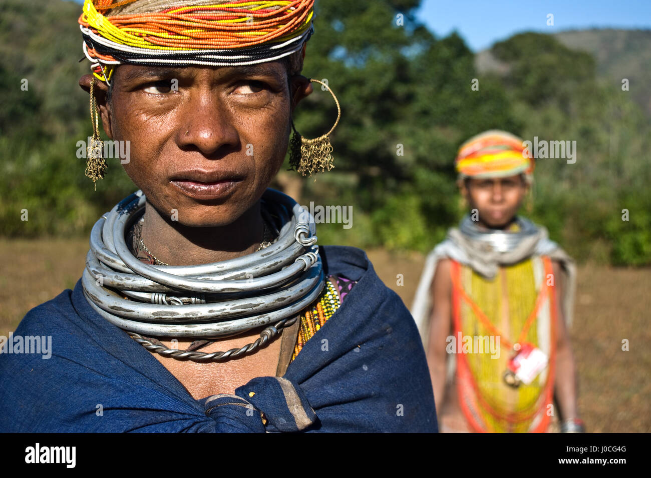 Le donne appartenenti alla tribù Bonda ( India) Foto Stock