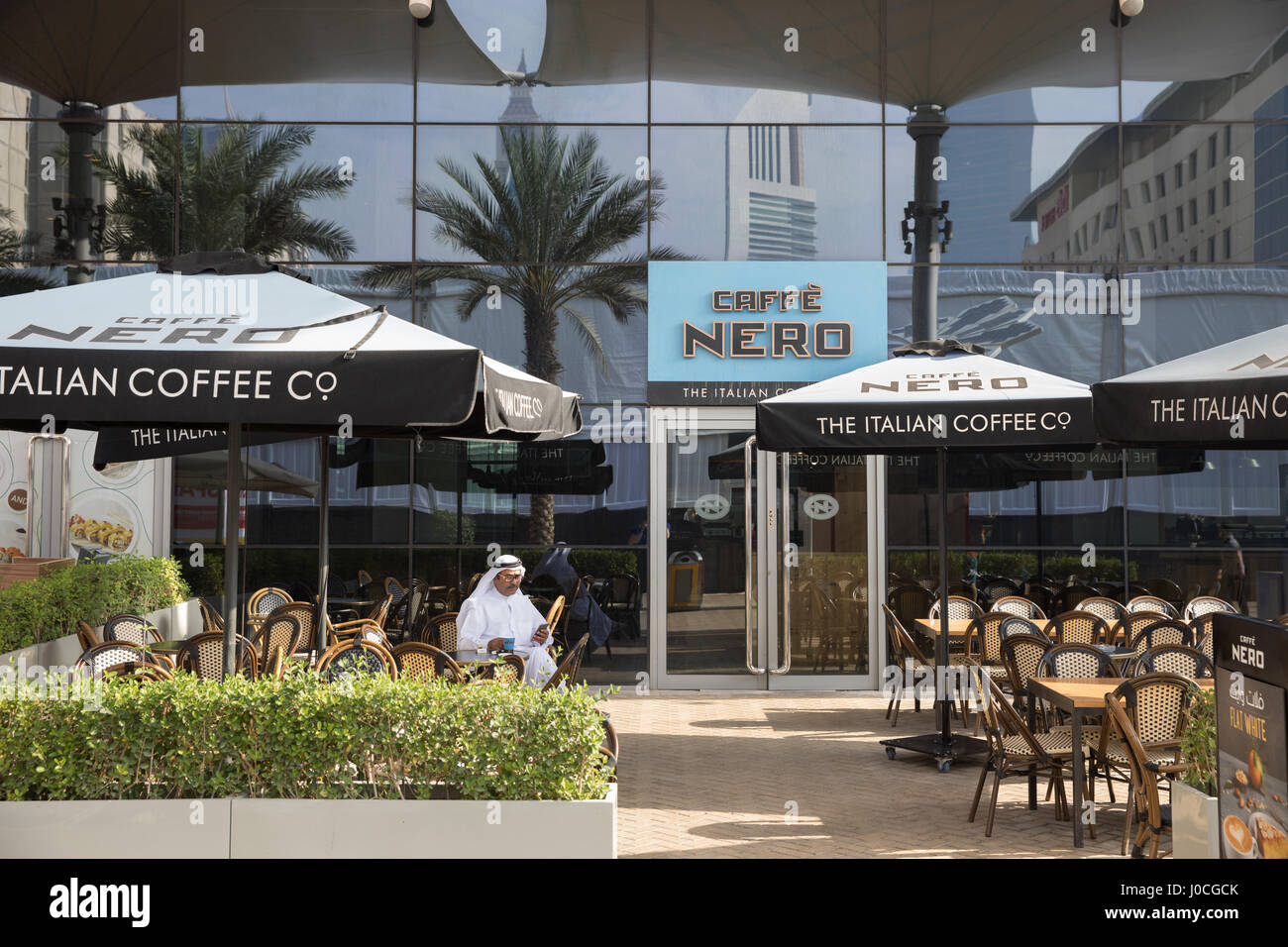 Cafe Nero coffee shop, presso il World Trade Centre di Dubai. Emirati arabi uniti Foto Stock