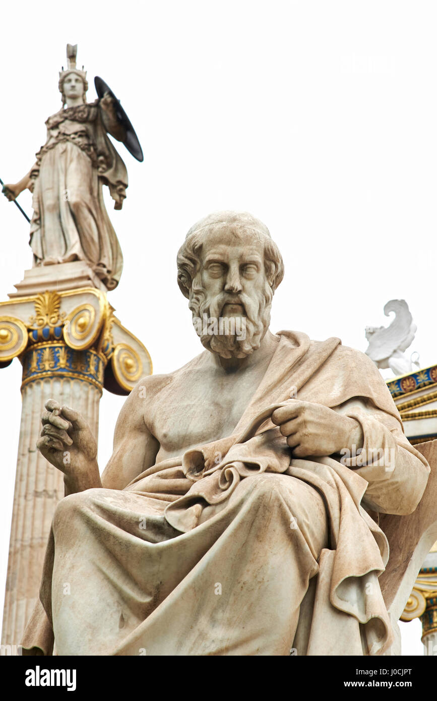 Statua di antico filosofo greco Platone ad Atene Foto stock Alamy
