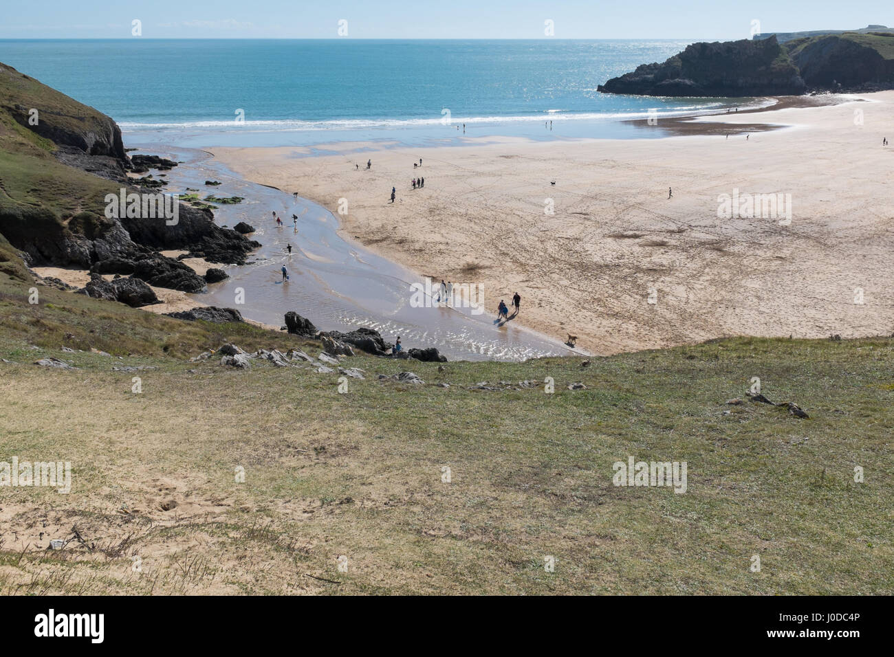 Broadhaven Beach, Bosherston in Pembrokeshire, Galles Foto Stock