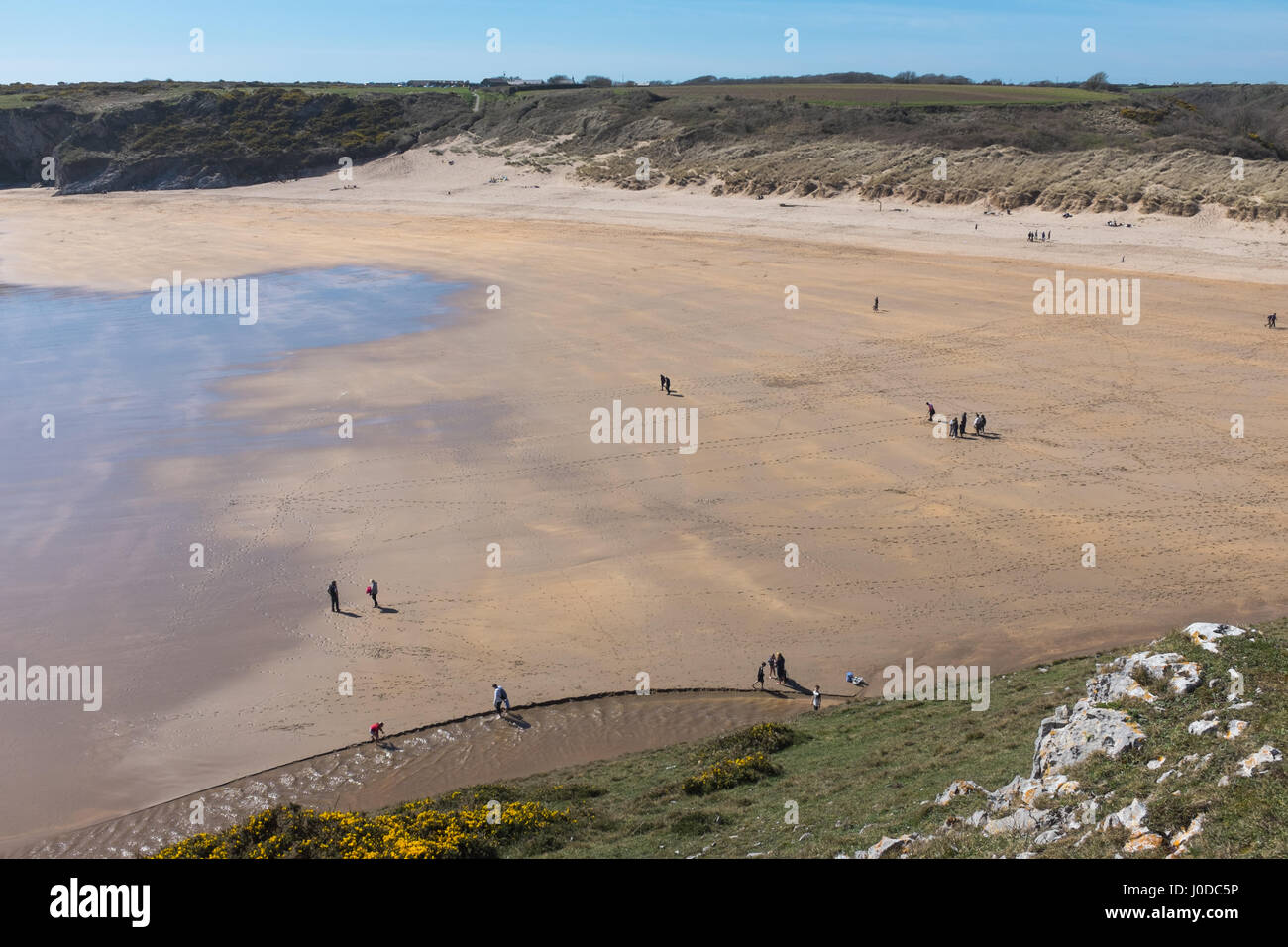 Broadhaven Beach, Bosherston in Pembrokeshire, Galles Foto Stock