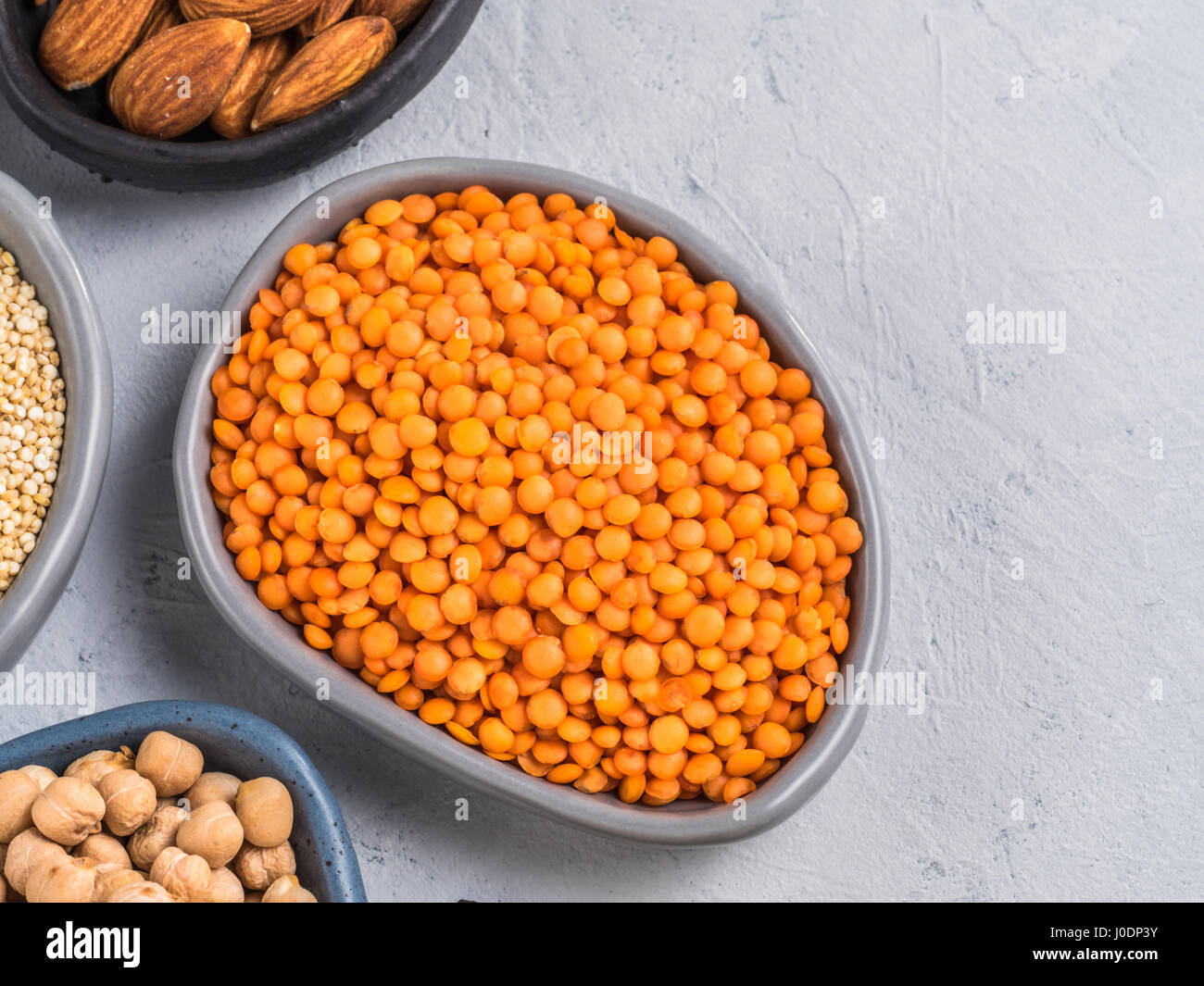 Materie di lenticchie rosse close up Foto Stock