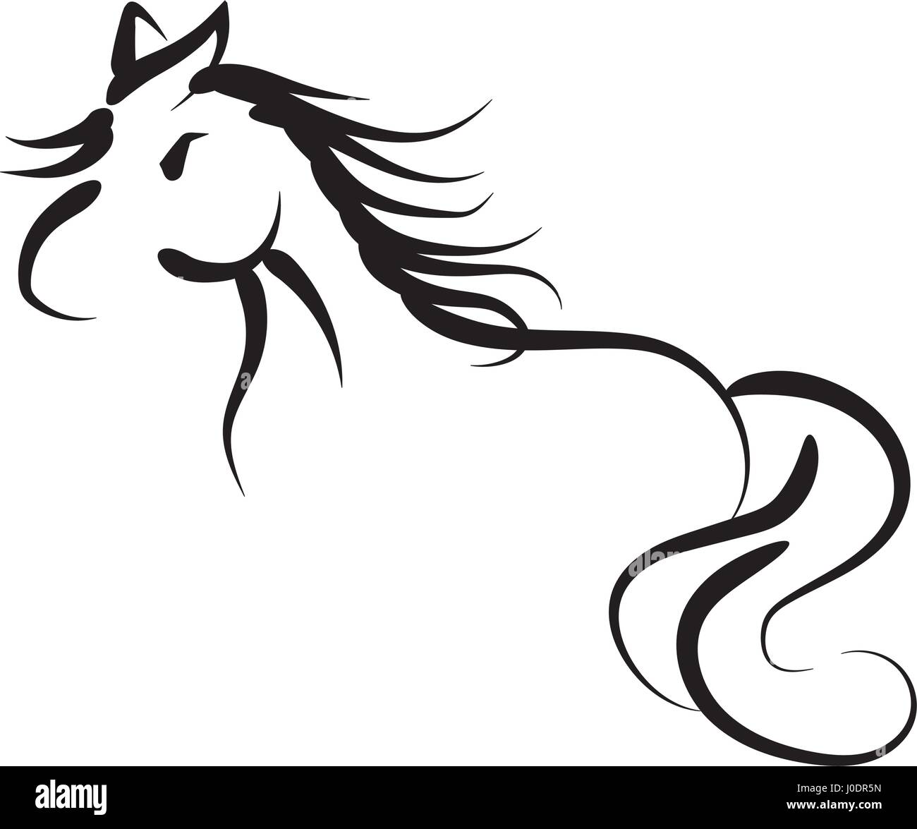 Disegno a mano illustrazione del cavallo Illustrazione Vettoriale